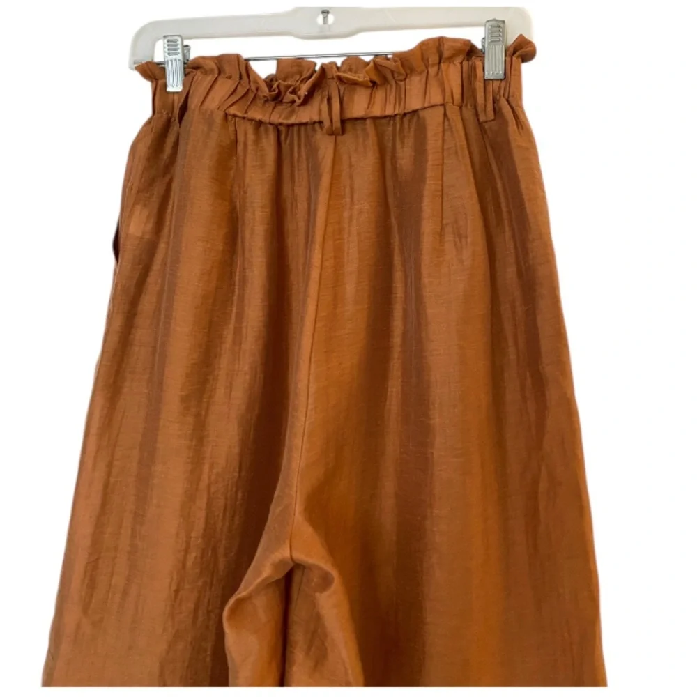 Lost + Wander Anthropologie Wide Leg Pants Silk Linen Boho Lagenlook Sz XS - Picture 5 of 6